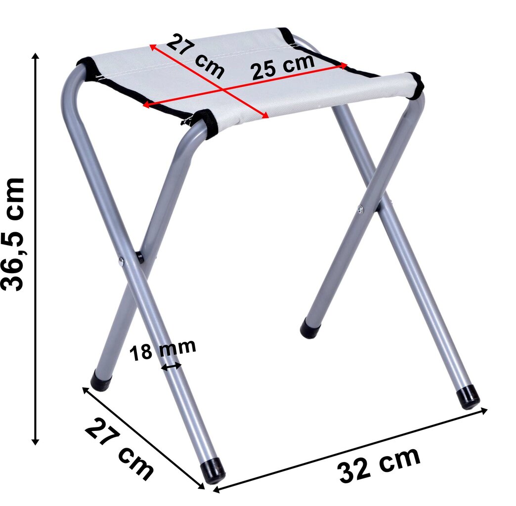 Kelioninis komplektas TRIP, stovyklavimo stalas su 4 kėdėmis, baltas kaina ir informacija | Turistiniai baldai | pigu.lt