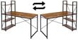 Rašomasis stalas su lentynomis ir prailginimu Trosa, rudas kaina ir informacija | Kompiuteriniai, rašomieji stalai | pigu.lt