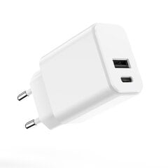 Setty charger 1x USB + USB-C 3A 20W white цена и информация | Зарядные устройства для телефонов | pigu.lt