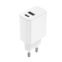 Setty charger 1x USB + USB-C 3A 20W white цена и информация | Зарядные устройства для телефонов | pigu.lt