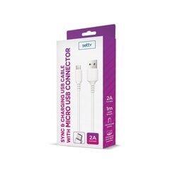 Setty cable USB - microUSB 1,0 m 2A white NEW цена и информация | Кабели для телефонов | pigu.lt