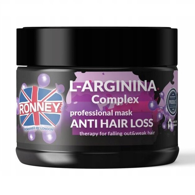 Plaukų kaukė nuo slinkimo RONNEY_L-Arginina Complex Professional Mask Anti Hair Loss Therapy For Falling Out, Weak Hair 300ml цена и информация | Priemonės plaukų stiprinimui | pigu.lt