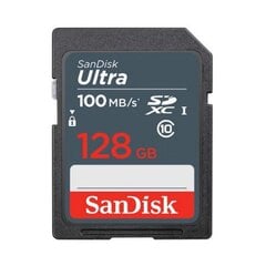 SanDisk memory card 128GB SDXC Ultra 100 MB/s kaina ir informacija | Atminties kortelės fotoaparatams, kameroms | pigu.lt