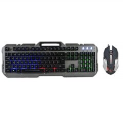 Проводной комплект Rebeltec: светодиодная клавиатура + мышь для игроков Interceptor цена и информация | Клавиатуры | pigu.lt