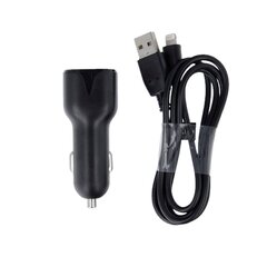 Maxlife MXCC-01 automobilinis pakrovėjas 2x USB 2.4A black + Lightning cable kaina ir informacija | Krovikliai telefonams | pigu.lt