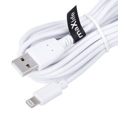 Maxlife cable USB - Lightning 3,0 m 2A, baltas kaina ir informacija | Laidai telefonams | pigu.lt