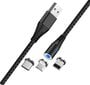 Maxlife MXUC-02 magnetic cable USB - Lightning + USB-C + microUSB, 1,0 m kaina ir informacija | Laidai telefonams | pigu.lt