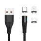 Maxlife MXUC-02 magnetic cable USB - Lightning + USB-C + microUSB, 1,0 m kaina ir informacija | Laidai telefonams | pigu.lt