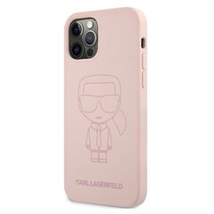 Karl Lagerfeld чехол для iPhone 12 Mini 5,4" KLHCP12SSILTTPI pink hard чехол Silicone Iconic Outline цена и информация | Чехлы для телефонов | pigu.lt