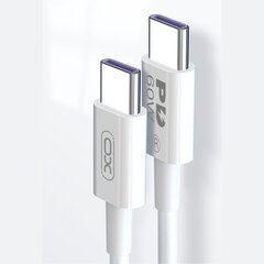 Кабель XO NB-Q190B USB-C - USB-C, 2.0 м 60Вт, белый цена и информация | Кабели для телефонов | pigu.lt
