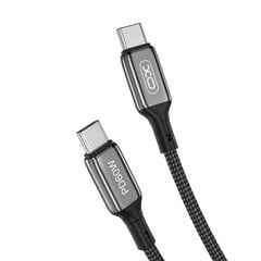 XO cable NB-Q180B USB-C - USB-C 1,0m 60W black kaina ir informacija | Laidai telefonams | pigu.lt
