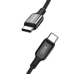 Кабель XO NB-Q180B USB-C - USB-C, 1.0 м 60Вт, черный цена и информация | Кабели для телефонов | pigu.lt