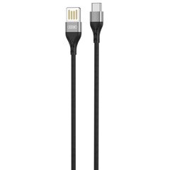 Кабель XO NB188 USB - USB-C 2.4A, 1.0 м, серый двухсторонний USB цена и информация | Кабели для телефонов | pigu.lt