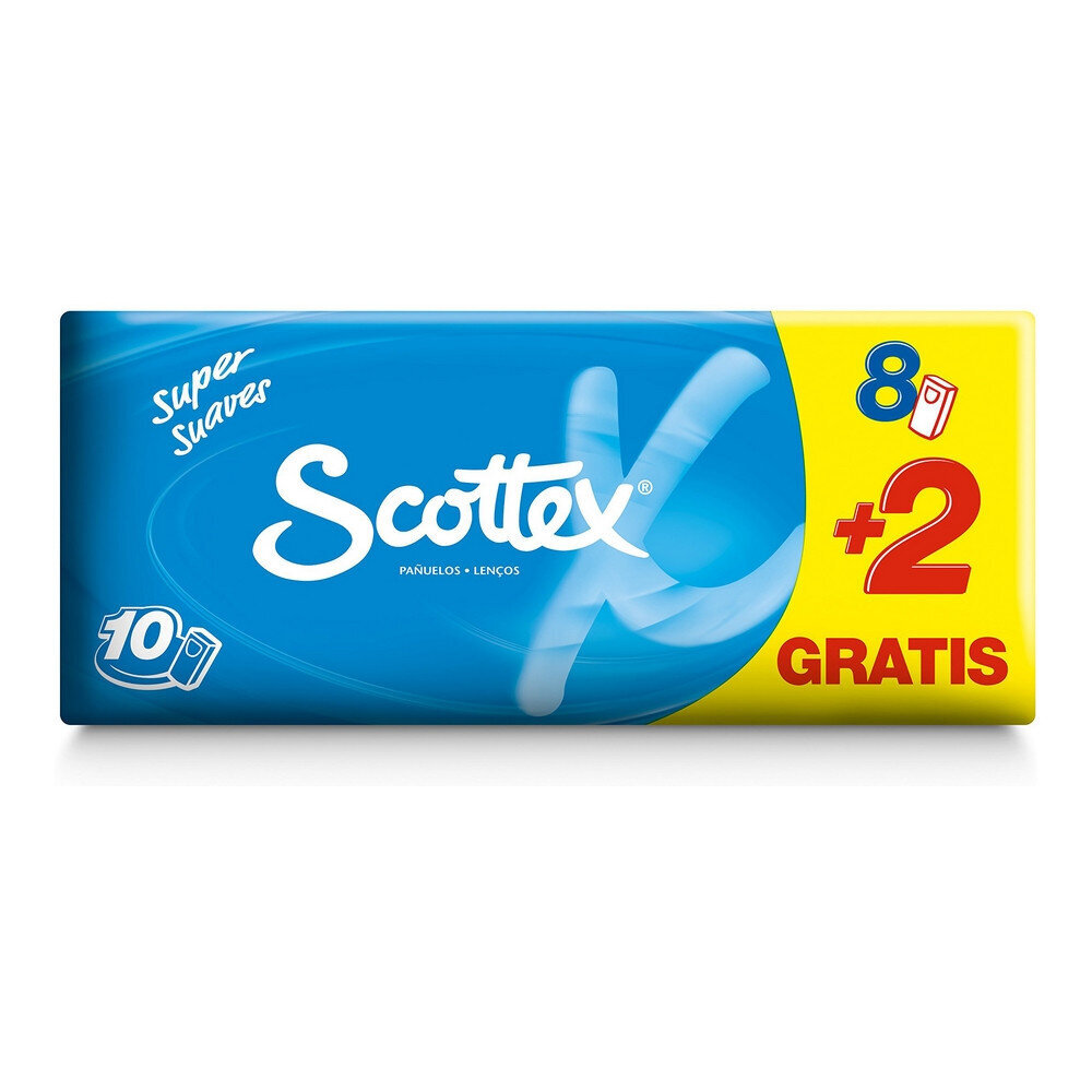Popierinės servetėlės Scottex 3 sluoksniai, 10 x 10 vnt kaina ir informacija | Vatos gaminiai, drėgnos servetėlės | pigu.lt