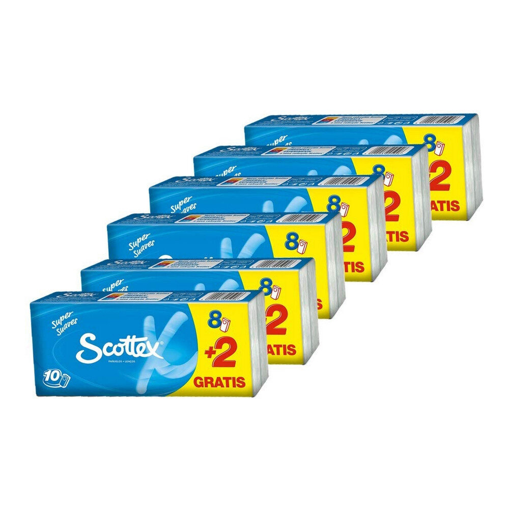 Popierinės servetėlės Scottex 3 sluoksniai, 10 x 10 vnt kaina ir informacija | Vatos gaminiai, drėgnos servetėlės | pigu.lt
