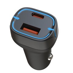 XO car charger CC37 PD QC 3.0 20W 1X USB 1x USB-C black цена и информация | Зарядные устройства для телефонов | pigu.lt