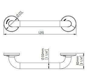 Поручень прямой Mediclinics Grab Bar черный 540мм (BR2400B) цена и информация | Оборудование для людей с особыми потребностями | pigu.lt