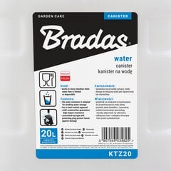 Kanistras vandeniui Bradas, 20 L, su kraneliu kaina ir informacija | Laistymo įranga, purkštuvai | pigu.lt