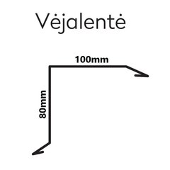 Žalia Plieninė Vėjalentė 2m, 80x100mm kaina ir informacija | Stogo dangos | pigu.lt