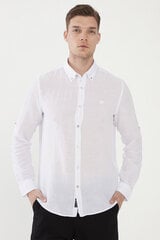Льняная рубашка MCL 32431BEYAZ-M цена и информация | Рубашка мужская | pigu.lt
