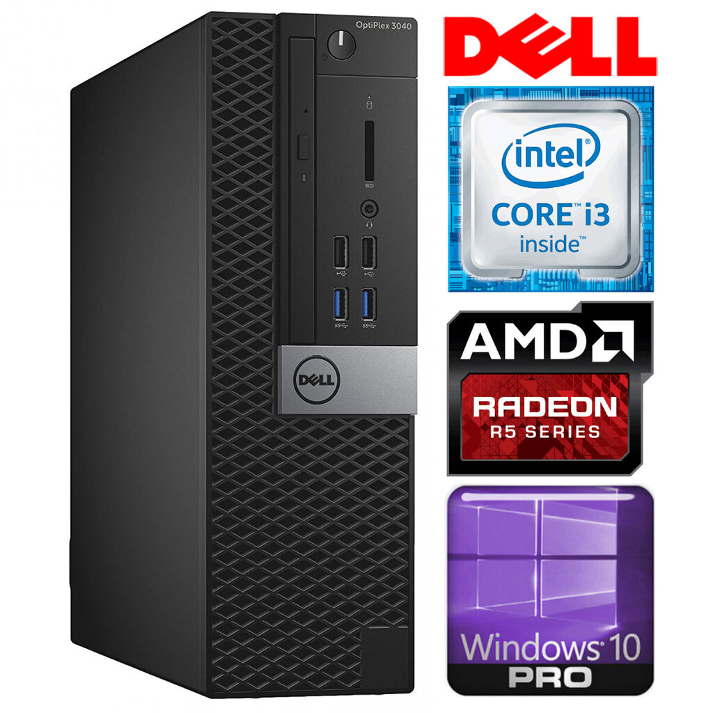 DELL 3040 SFF i3-6100 8GB 240SSD+2TB R5-340 2GB WIN10Pro kaina ir informacija | Stacionarūs kompiuteriai | pigu.lt