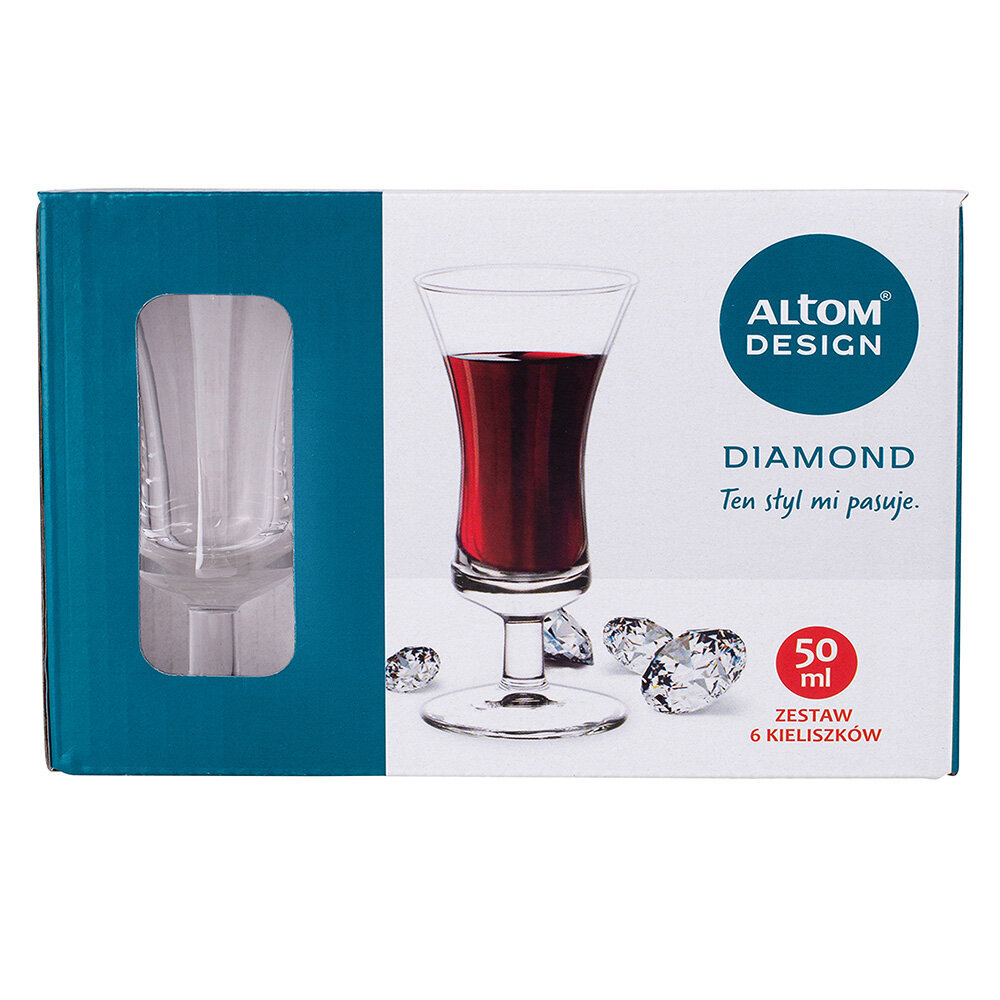 Diamond taurės likeriui, 50ML, 6 VNT. kaina ir informacija | Taurės, puodeliai, ąsočiai | pigu.lt