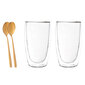 Andrejas 2 terminės stiklinės , 380 ML + 2 auksiniai šaukšteliai kaina ir informacija | Taurės, puodeliai, ąsočiai | pigu.lt