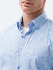 Рубашка с длинными рукавами L137, темно-синяя цена и информация | Мужские рубашки | pigu.lt