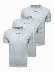 Polo marškinėliai vyrams Ombre Clothing, pilki 3 vnt kaina ir informacija | Vyriški marškinėliai | pigu.lt