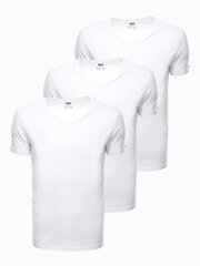 Marškinėliai vyrams Ombre Clothing, 3 vnt, balti kaina ir informacija | Vyriški marškinėliai | pigu.lt