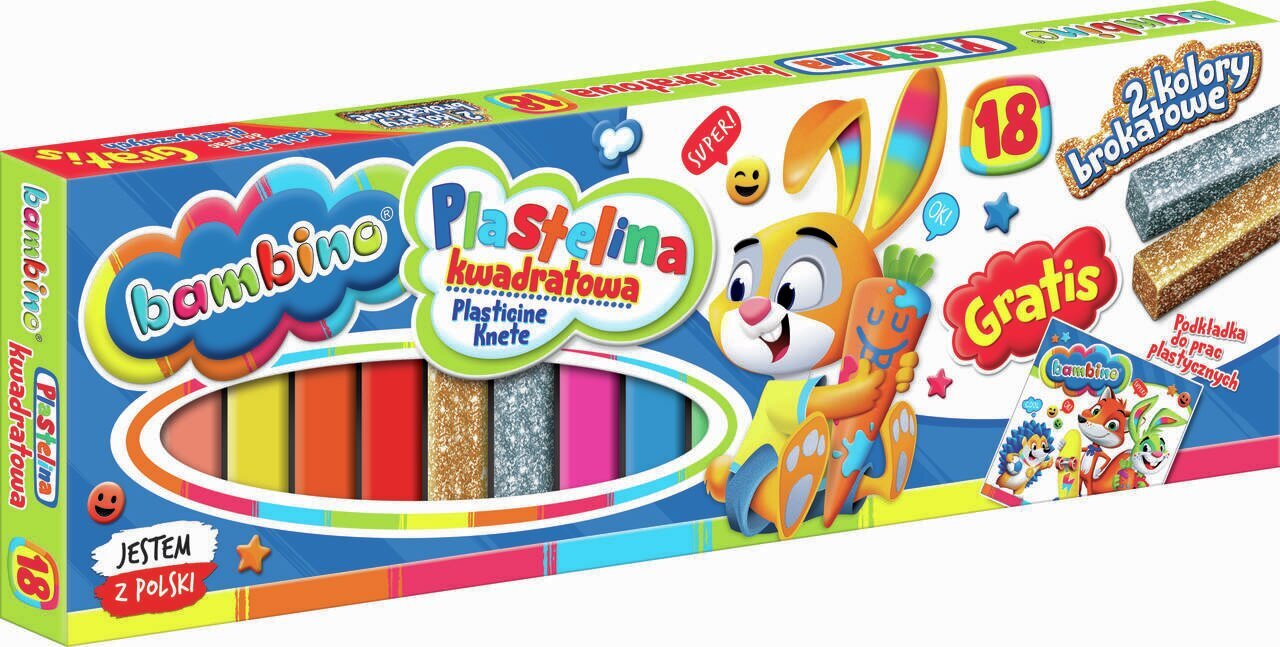 Plastilinas Bambino, 18 spalvų kaina ir informacija | Piešimo, tapybos, lipdymo reikmenys | pigu.lt