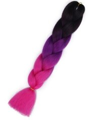 Dirbtinių plaukų pluoštas ombre, violetinė/mėlyna/juoda spalva kaina ir informacija | Plaukų aksesuarai | pigu.lt