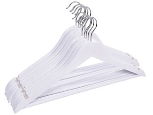 Medinė akaba RONDO, rinkinys iš 5vnt baltos spalvos kaina ir informacija | Pakabos, maišai drabužiams | pigu.lt