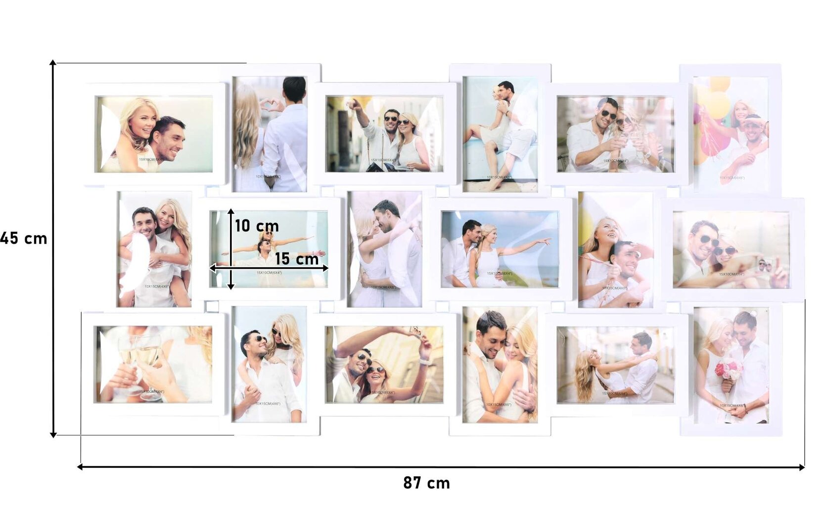 Nuotraukų rėmelis MORKA - 18 nuotraukų - baltas kaina ir informacija | Rėmeliai, nuotraukų albumai | pigu.lt