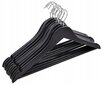 Medinė pakaba RONDO, rinkinyje 10 vnt. juoda kaina ir informacija | Pakabos, maišai drabužiams | pigu.lt