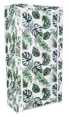 Tekstilinė spintelė MIRA Monstera su 6 lentynomis - balta ir žalia kaina ir informacija | Spintos | pigu.lt