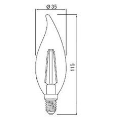 LED lemputė Filament C35L 4000K kaina ir informacija | Elektros lemputės | pigu.lt