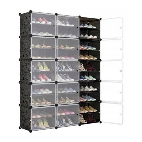 Modulinė batų spinta Pola, juoda kaina ir informacija | Batų spintelės, lentynos ir suolai | pigu.lt