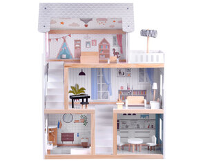 Деревянный кукольный домик со светодиодной подсветкой цена и информация | Игрушки для девочек | pigu.lt