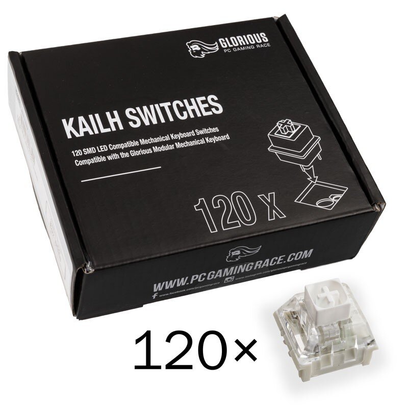 Glorious PC Gaming Race Kailh Box White Tactile & Clicky 120 vnt цена и информация | Klaviatūros | pigu.lt