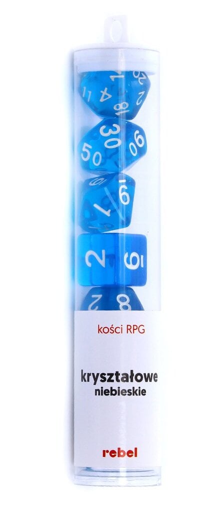 Kauliukai Rebel RPG Dice Set - Crystal - Blue цена и информация | Stalo žaidimai, galvosūkiai | pigu.lt