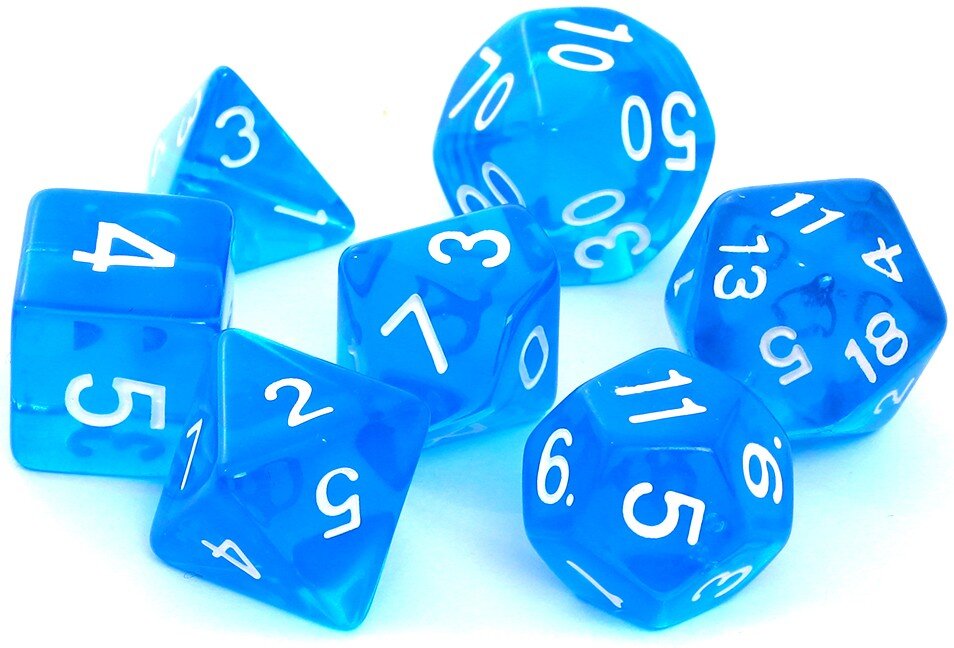 Kauliukai Rebel RPG Dice Set - Crystal - Blue цена и информация | Stalo žaidimai, galvosūkiai | pigu.lt