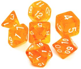 Krištolinių kauliukų rinkinys Rebel RPG Dice Set - Crystal - Orange kaina ir informacija | Stalo žaidimai, galvosūkiai | pigu.lt