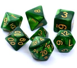 Perliniai kauliukai Rebel RPG Dice Set - Pearl - Green kaina ir informacija | Stalo žaidimai, galvosūkiai | pigu.lt