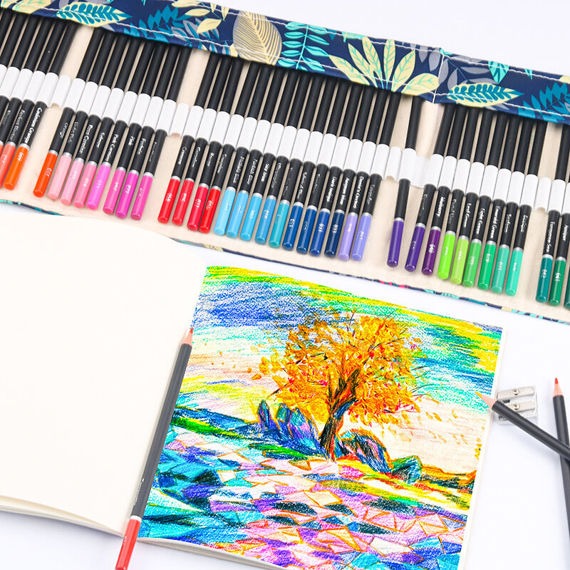 Profesionalus pieštukų rinkinys 72 spalvų medžiaginiame dėkle. K13885 kaina ir informacija | Piešimo, tapybos, lipdymo reikmenys | pigu.lt