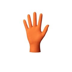 Vienkartinės nitrilinės pirštinės PowerGrip orange M, 50 vnt. цена и информация | Pirštinės darbui sode M/25cm | pigu.lt