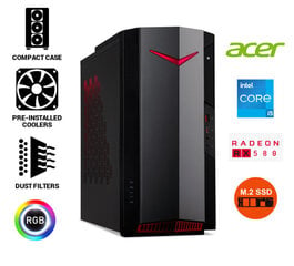 Stacionarus kompiuteris Acer, Nitro 50, i5-11400F, 16GB, 512G,B RX580, Windows 10 kaina ir informacija | Stacionarūs kompiuteriai | pigu.lt