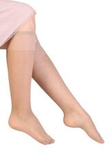 Moteriškos plonos fantastinės smėlio spalvos kojinės su smėlio spalvos taškelių raštu MILLADAINO-36-40 kaina ir informacija | Moteriškos kojinės | pigu.lt