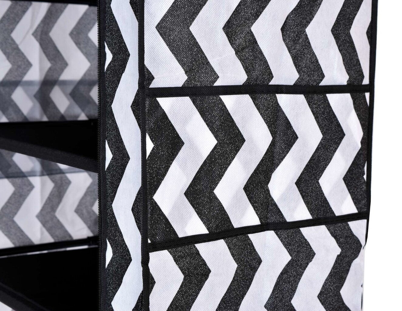 Tekstilinė batų spintelė LEA Zebra - juoda ir balta kaina ir informacija | Spintos | pigu.lt