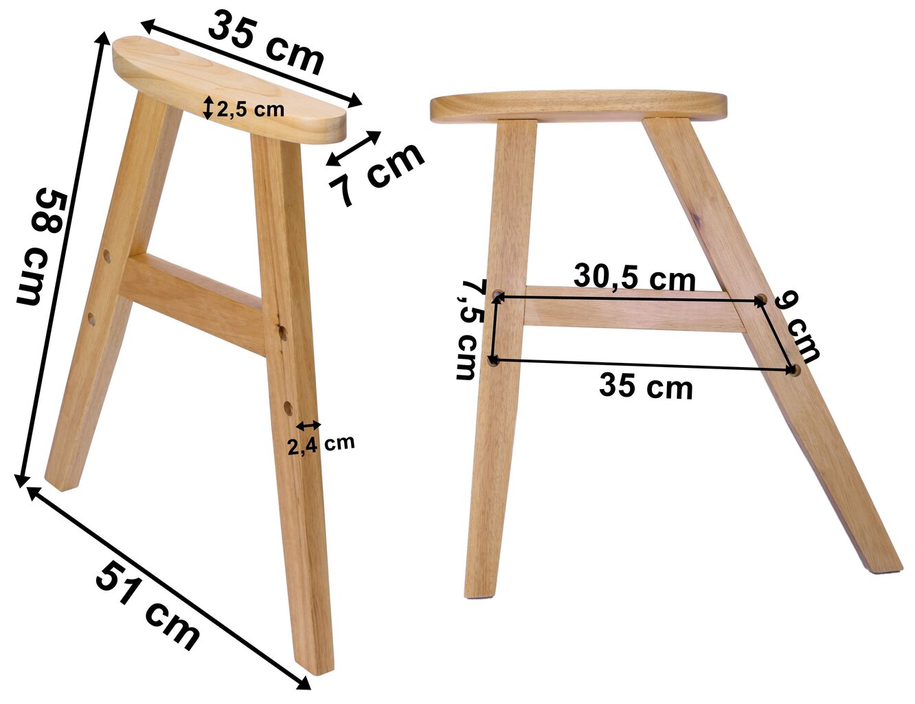 Medinės fotelio kojos, 2 vnt kaina ir informacija | Svetainės foteliai | pigu.lt